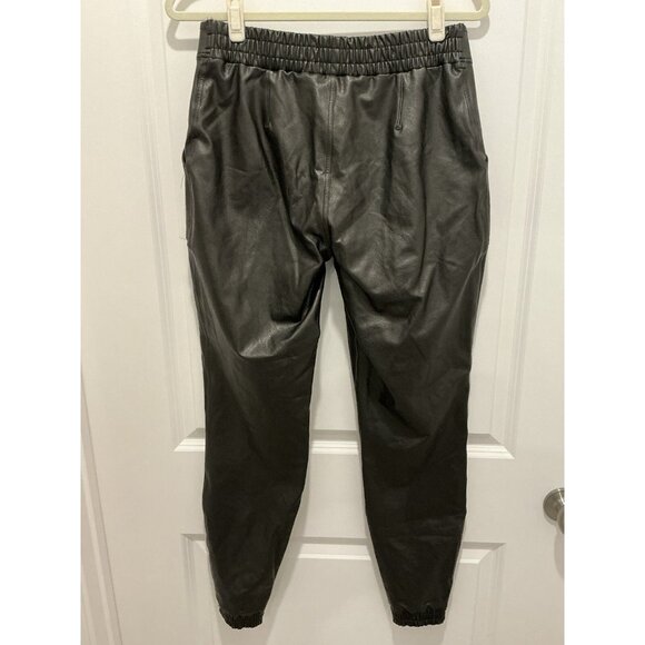 Spanx Faux Leather Size Large Jogger Pant Black Pull On Stretch - Picture 5 of 10